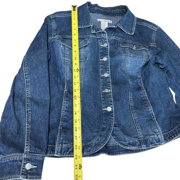 Vtg 90s Y2K Denim Jean Jacket Women's Blue Large Stretch Western Country Cowboy - Picture 8 of 8